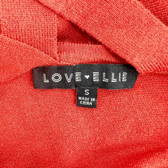 Love Ellie Women's Red Cross Long Sleeve Sweater Top Size S - Picture 3 of 4